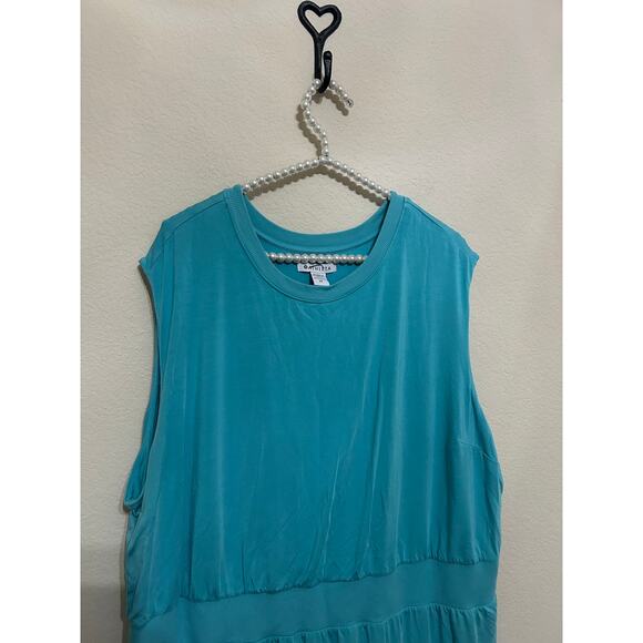 Athleta Dress Size 2X Teal Athletic Sleeveless Gym Yoga Comfort Loungewear Maxi - Picture 5 of 10